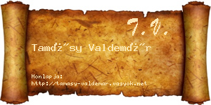 Tamásy Valdemár névjegykártya
